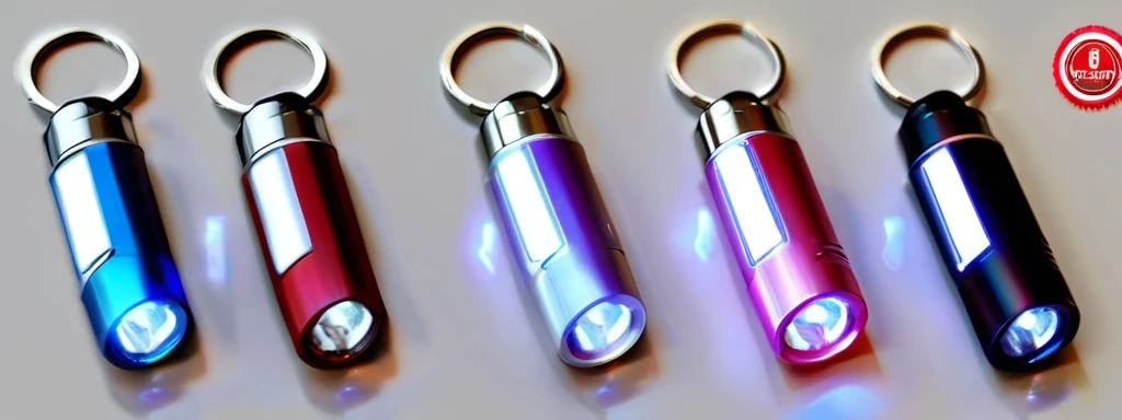 keychain flashlights on a table